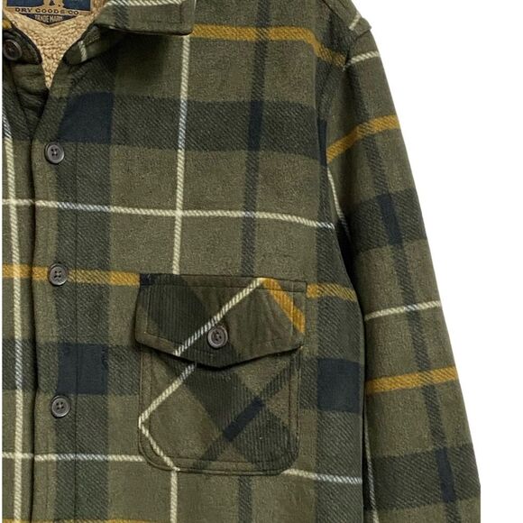 Freedom Foundry Men's Fleece Shirt Jacket Sherpa M Dark Green Plaid Super Plush - Picture 4 of 11